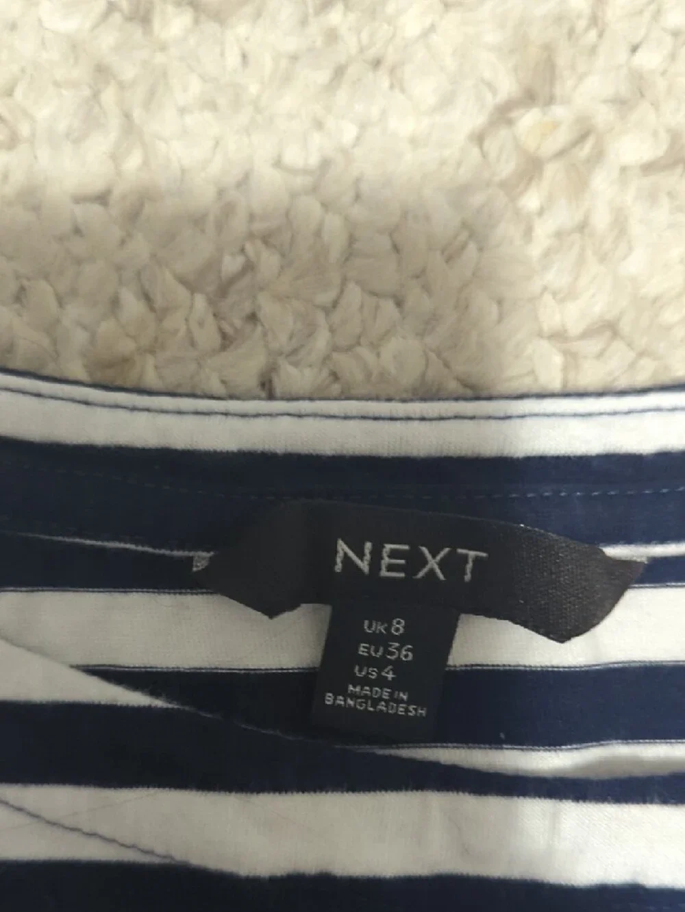 next Navy & White Striped Tee Dress